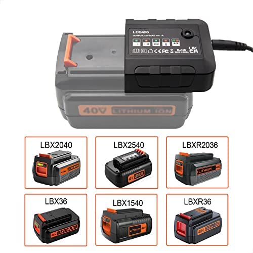 HOT-US Plug Battery Charger LCS36 LCS40 Replacement For Black &Decker 36V  40V Max Lithium-Ion Battery LBXR36 LBX36 LBXR2036